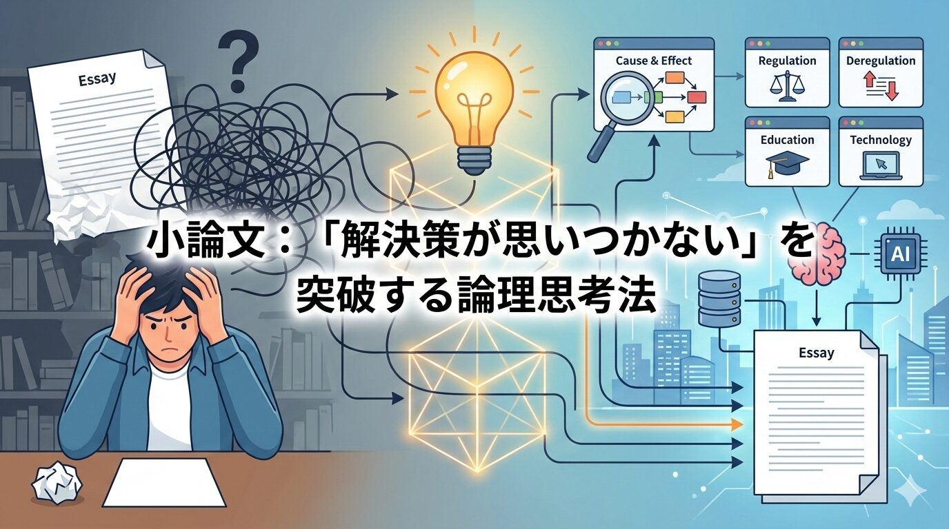「小論文の解決策が思いつかない」における、問題解決までの手順書