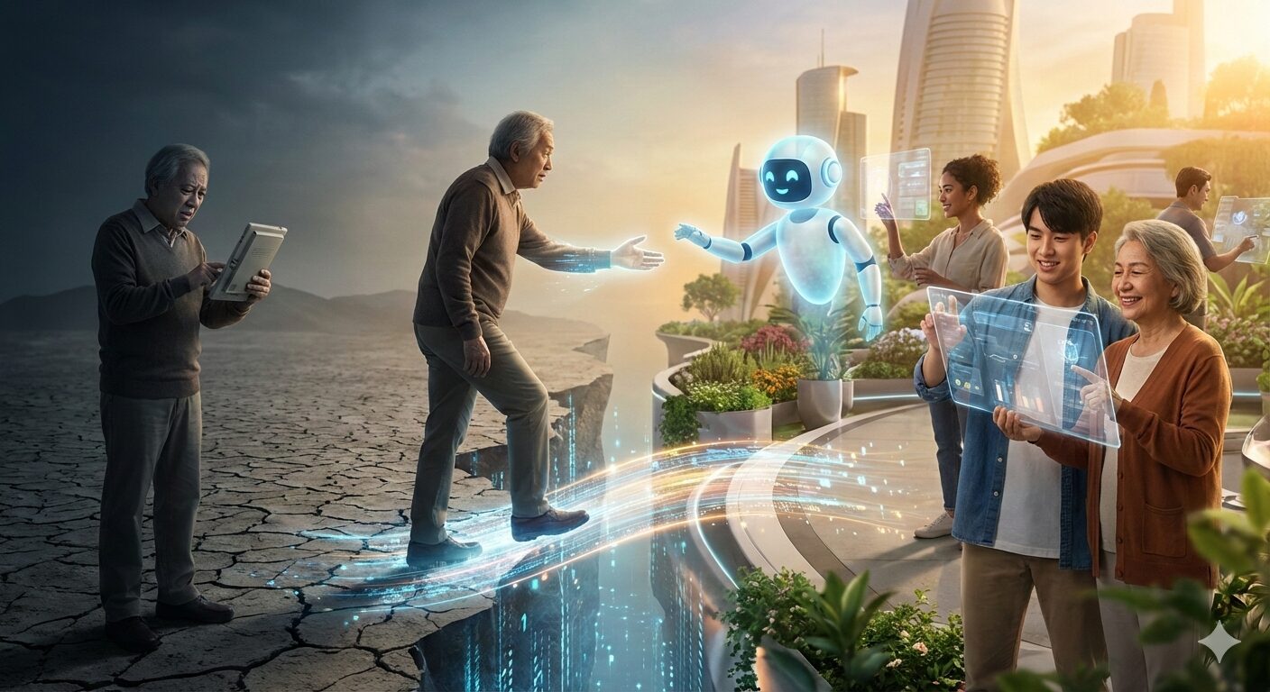 デジタルデバイドにおける、問題解決までの国レベルの手順書