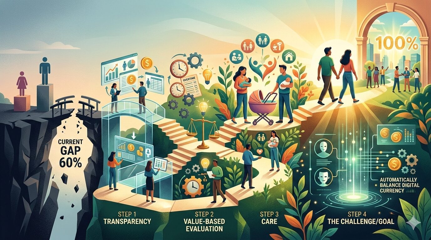 世界の男女賃金格差における、問題解決までの手順書