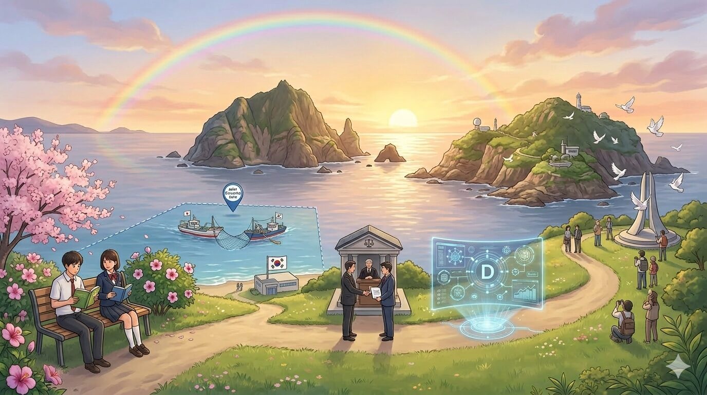 竹島問題における、問題解決までの手順書