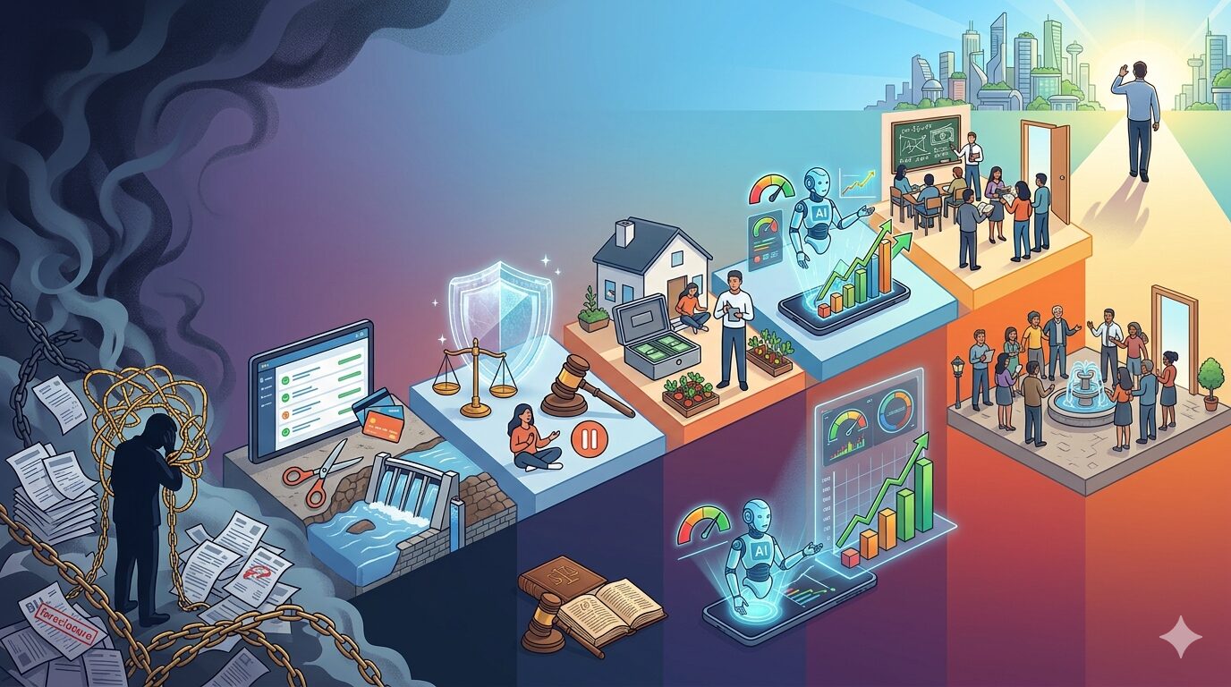 多重債務解決策における、問題解決までの手順書